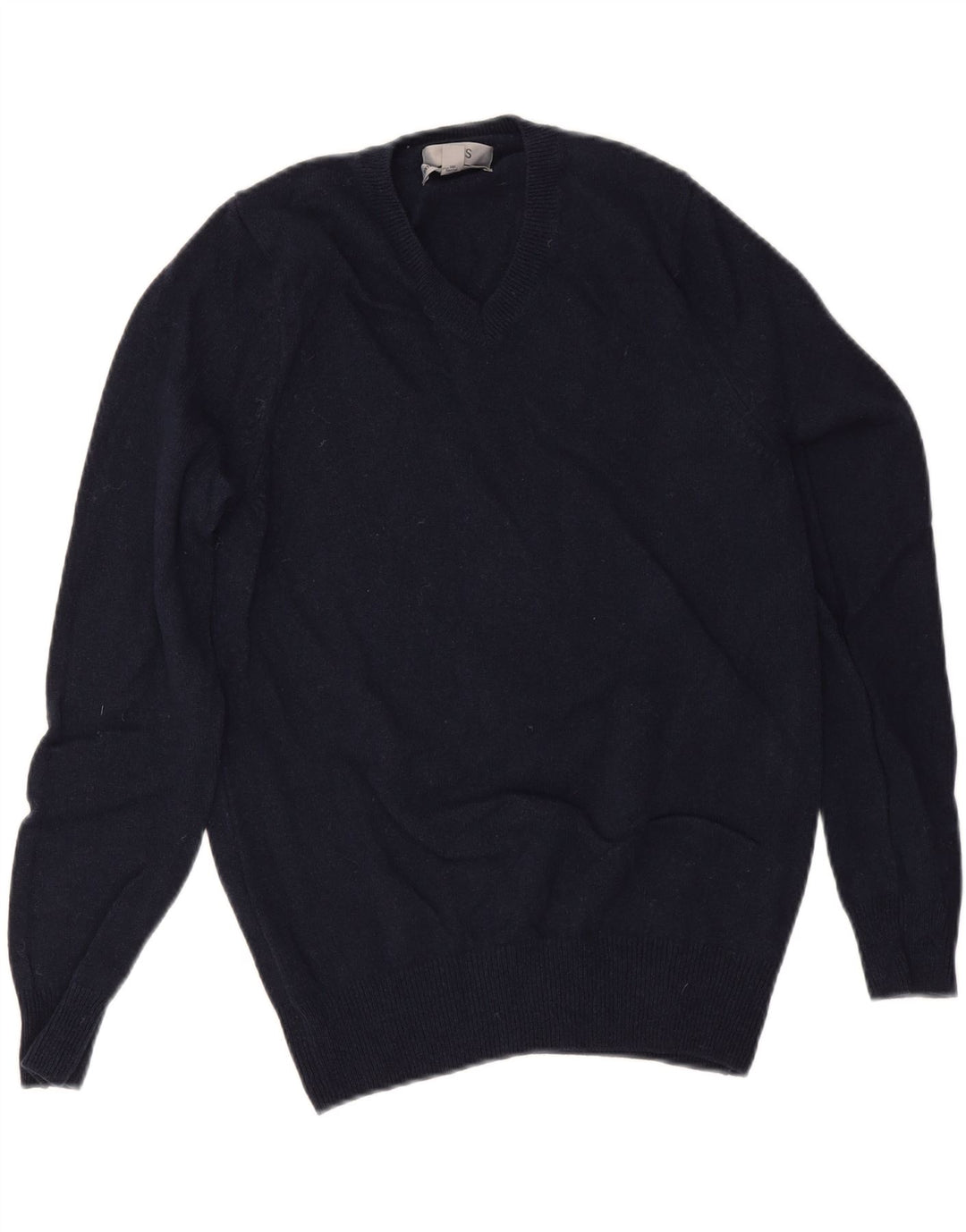 Marks & Spencer Herren-Pullover mit V-Ausschnitt, Größe S, marineblaue Wolle
