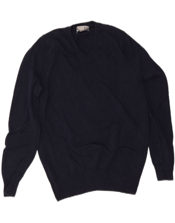 Marks & Spencer Herren-Pullover mit V-Ausschnitt, Größe S, marineblaue Wolle