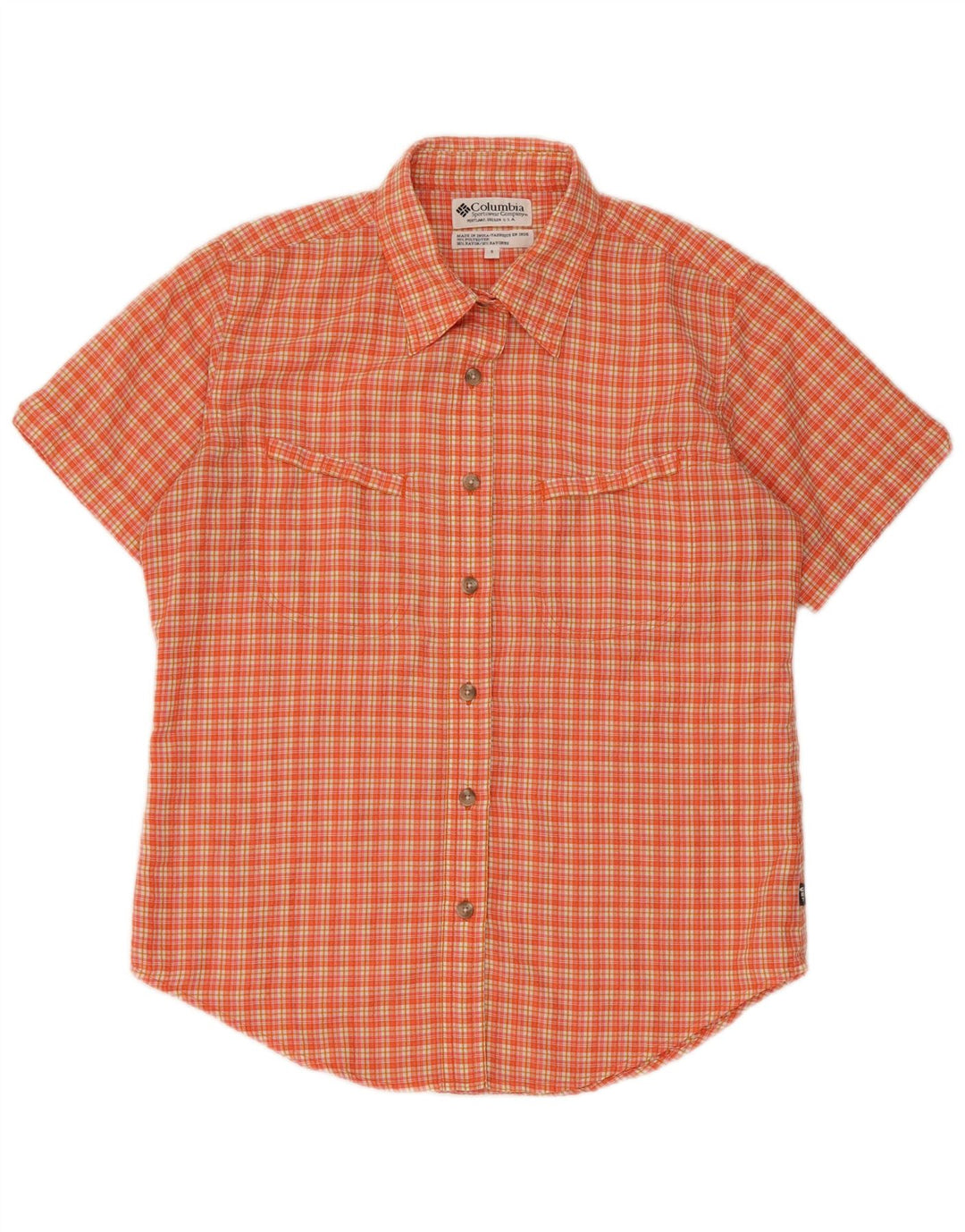 Columbia Herren Kurzarmhemd Small Orange Polyester