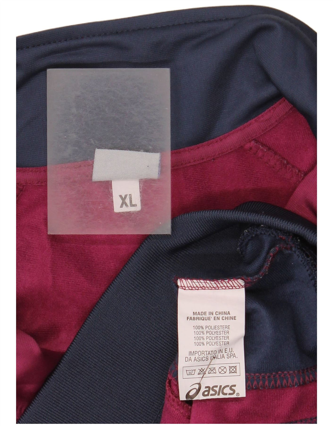 Asics Damen-Trainingsanzug-Top-Jacke, UK 18, XL, Burgunderrot, Farbblock-Polyester