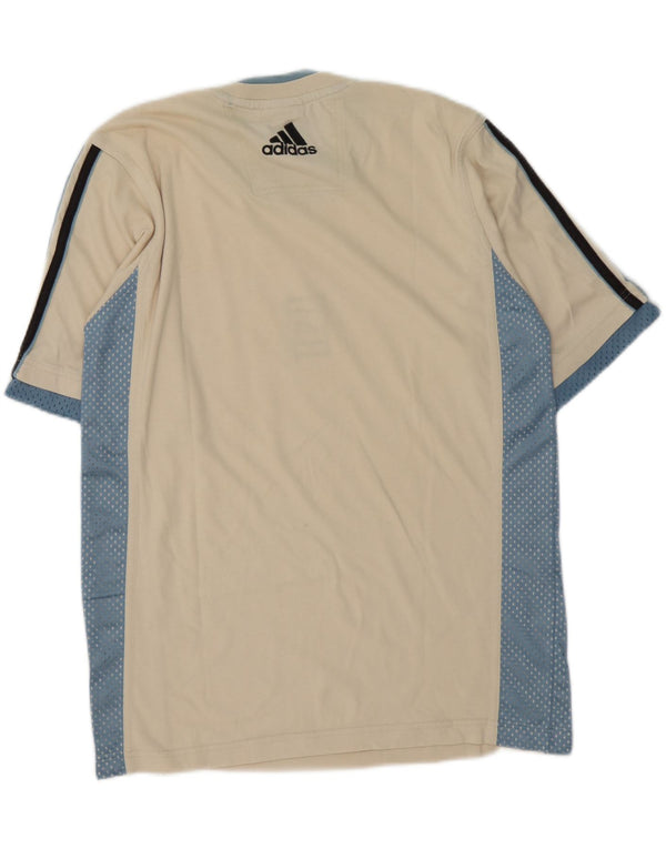 Adidas Herren Grafik T-Shirt Top UK 34/36 Small Beige Colourblock Sports