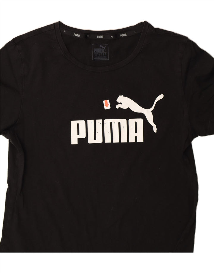 PUMA Womens Graphic T-Shirt Top UK 14 Medium Black Vintage Puma and Second-Hand Puma from Messina Hembry 