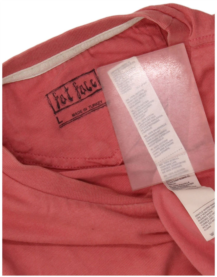 Fat Face Herren-T-Shirt mit Grafik, Größe L, Rosa, Baumwolle