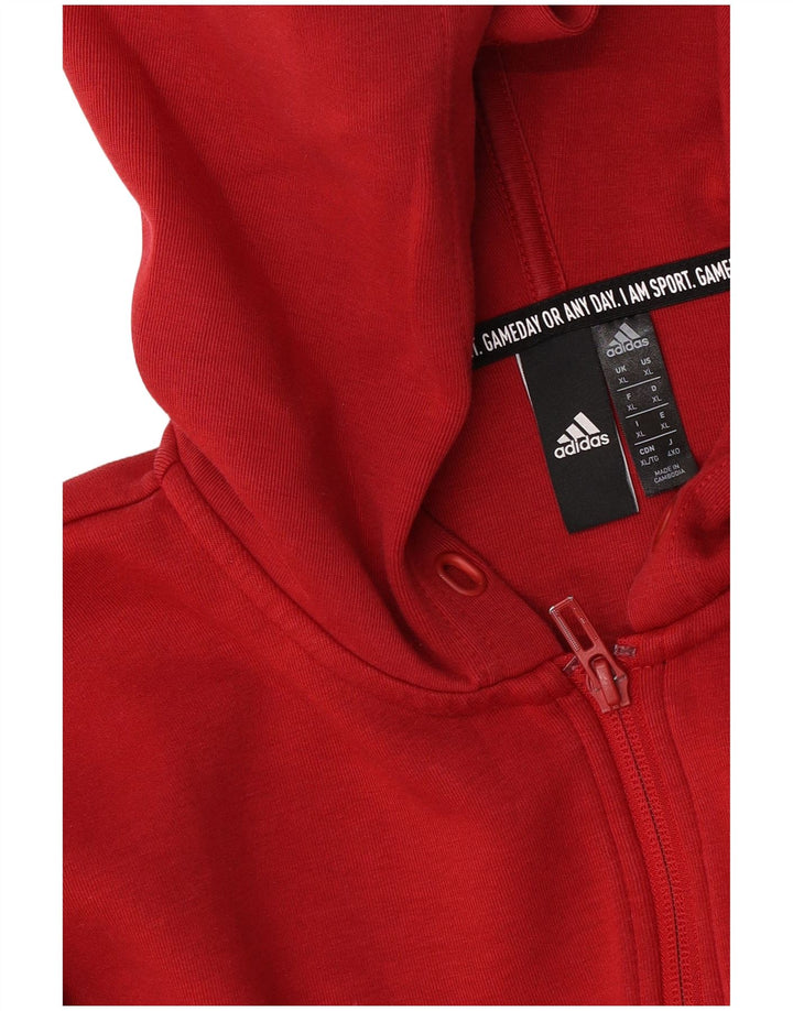 Adidas Herren Zip Hoodie Pullover XL Rot