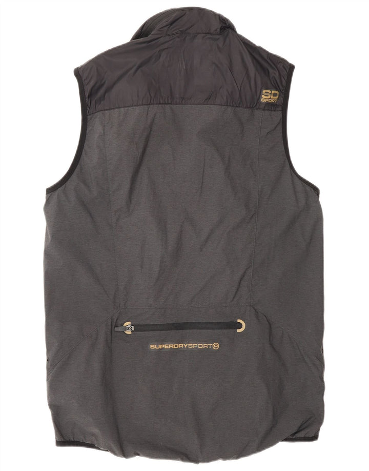 Superdry Mens Gilet UK 38 Medium Grey Colourblock Nylon