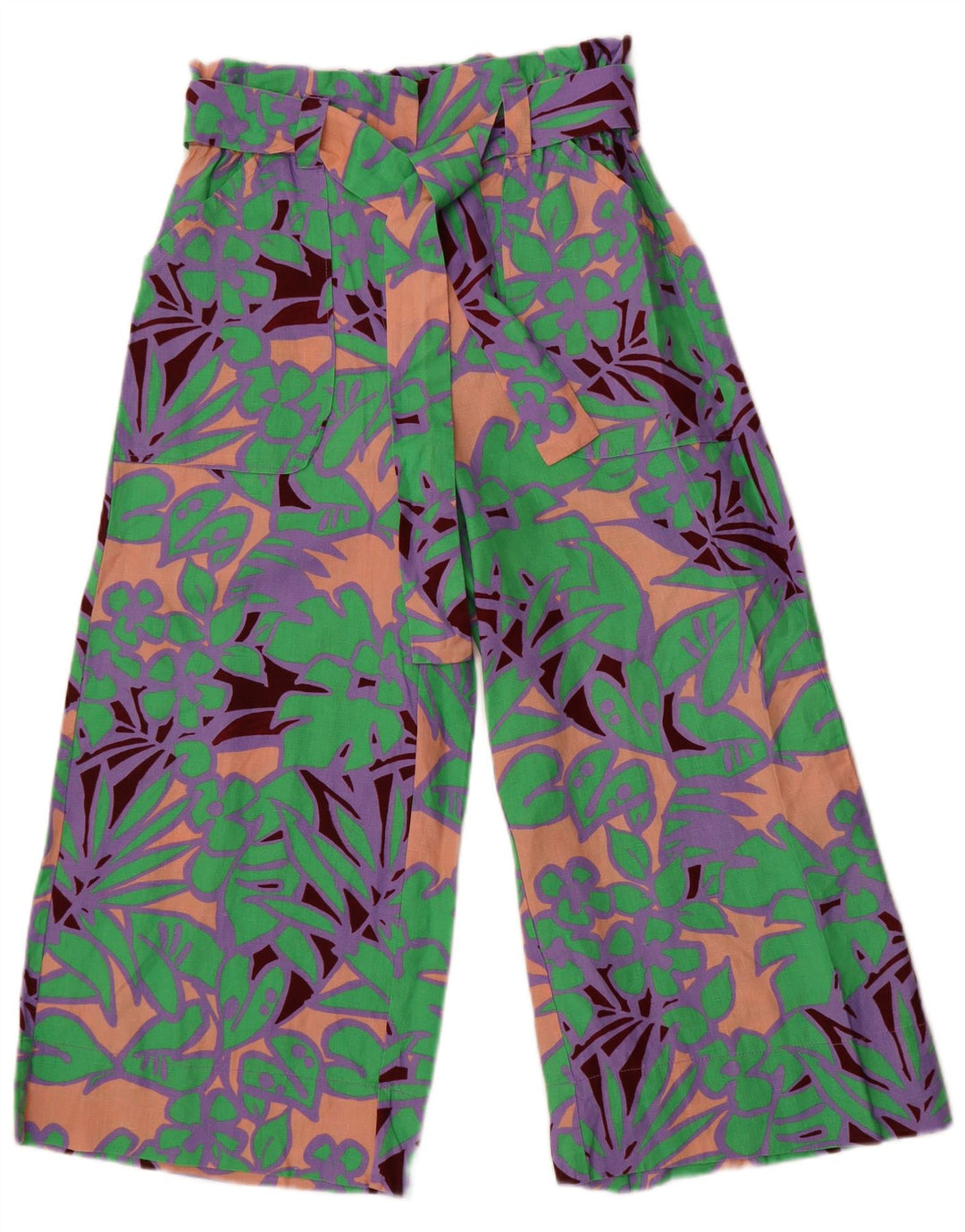 Max & Co. Damen-Caprihose mit weitem Bein, W30, L22, mehrfarbig, Blumenmuster