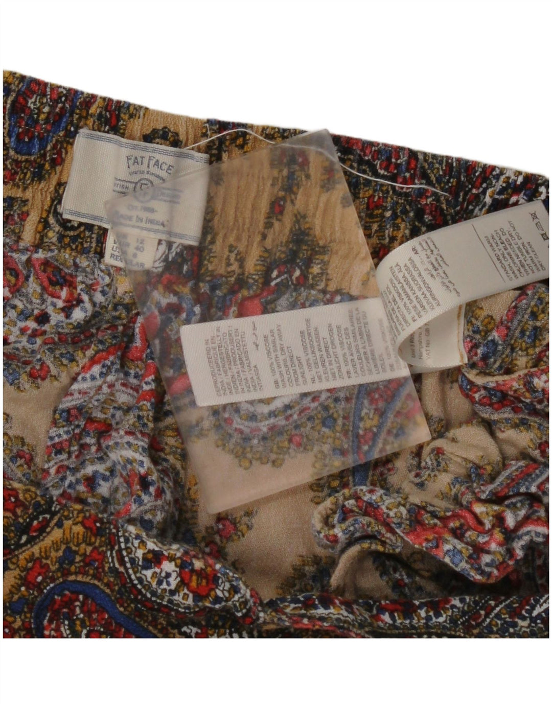 FAT FACE Damen-Hose mit hoher Taille, UK 12, M, W30, L27, mehrfarbig