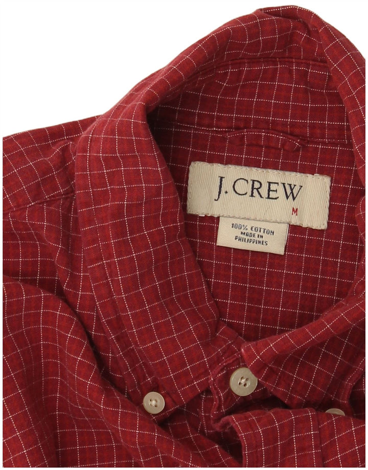 J. CREW Herren-Flanellhemd, mittelgroß, Burgunderrot, kariert, Baumwolle