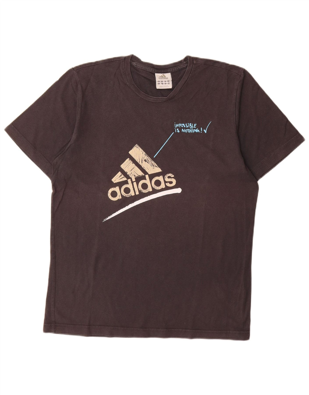 ADIDAS Herren Grafik T-Shirt Top Medium Schwarz Baumwolle