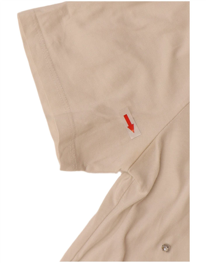 Zara Damen T-Shirt Top UK 14 Mittelweiße Baumwolle