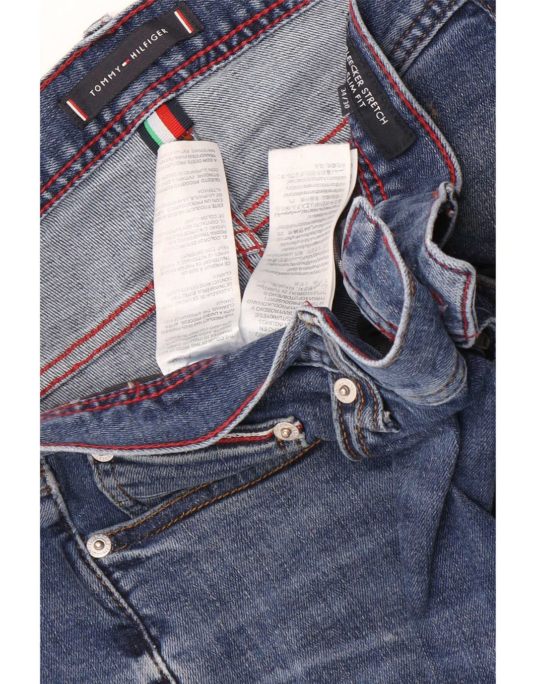 Tommy Hilfiger Herren Bleecker Stretch Slim Jeans W34 L30 Blaue Baumwolle