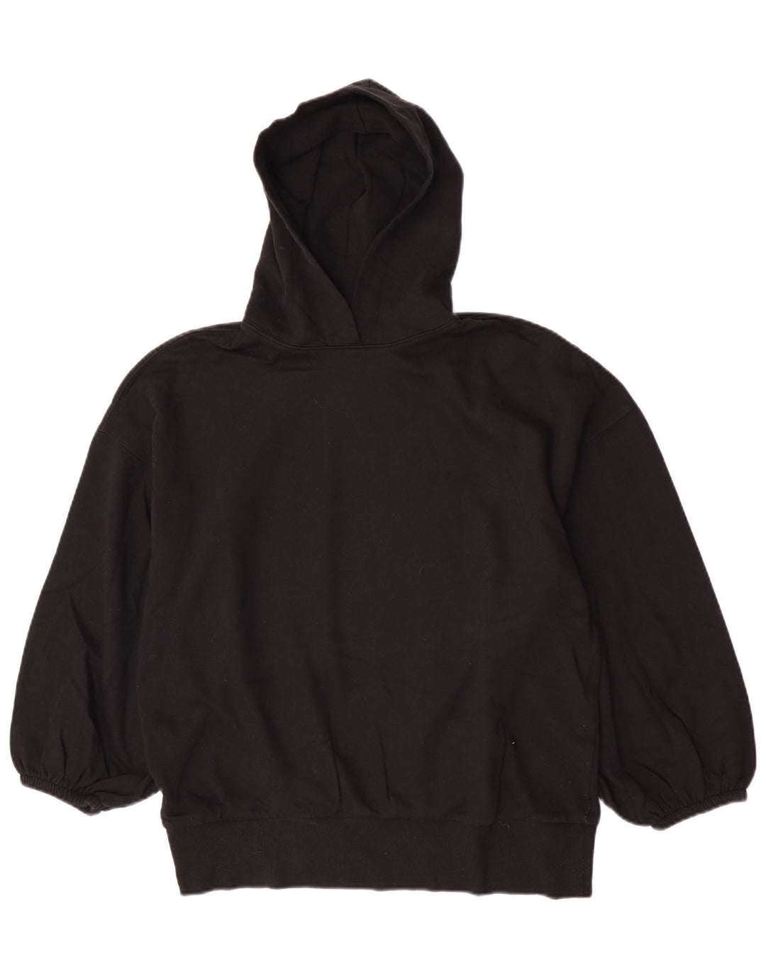 Zara Damen Übergroßer Kapuzenpullover UK 14 Medium Schwarz
