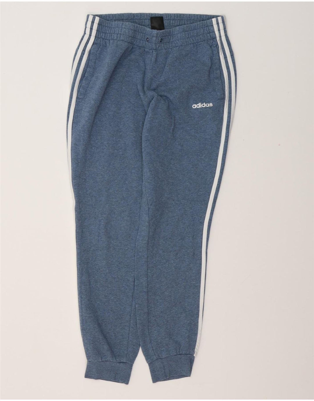 ADIDAS Damen Trainingshose Jogger UK 12/14 Mittelblaue Baumwolle