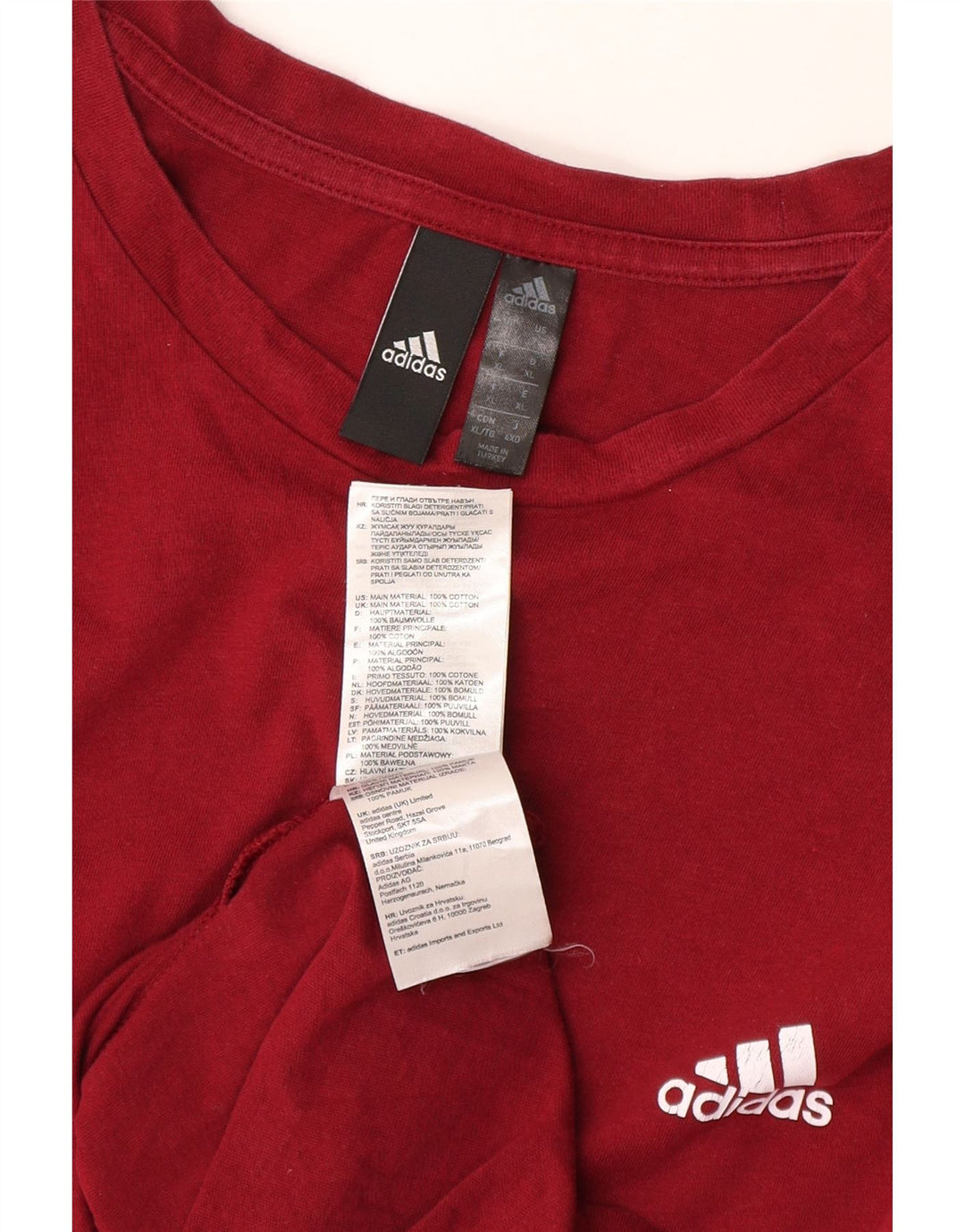 Adidas Herren T-Shirt Top XL Rot Baumwolle