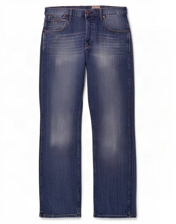 Wrangler Herren Dustin Straight Jeans W34 L34 Blaue Baumwolle