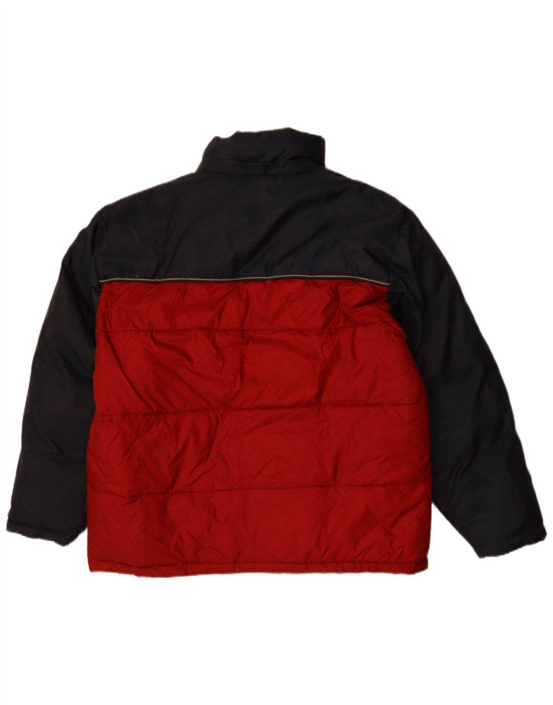 BLEND Herren Loose Fit Graphic Wattierte Jacke UK 40 Large Rot Farbblock