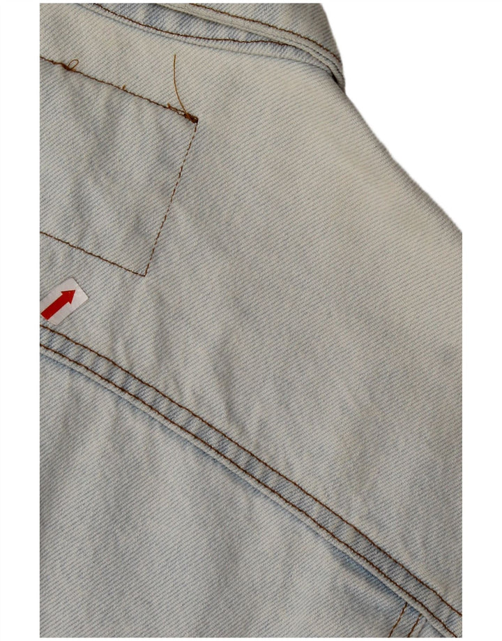 RIFLE Damen Crop Oversized Jeansjacke UK 10 Small Blau Baumwolle