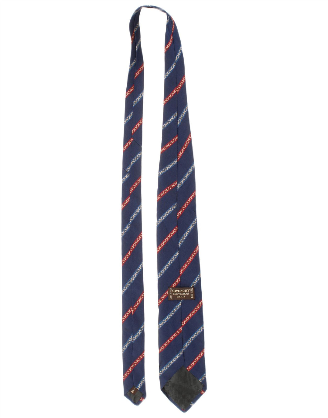Givenchy Herren-Krawatte, Einheitsgröße, blau gestreift, Seide, klassisch