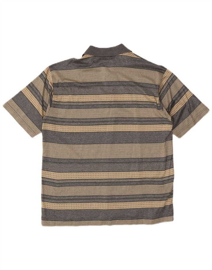 Malagrida Herren Poloshirt 2XL Beige gestreift