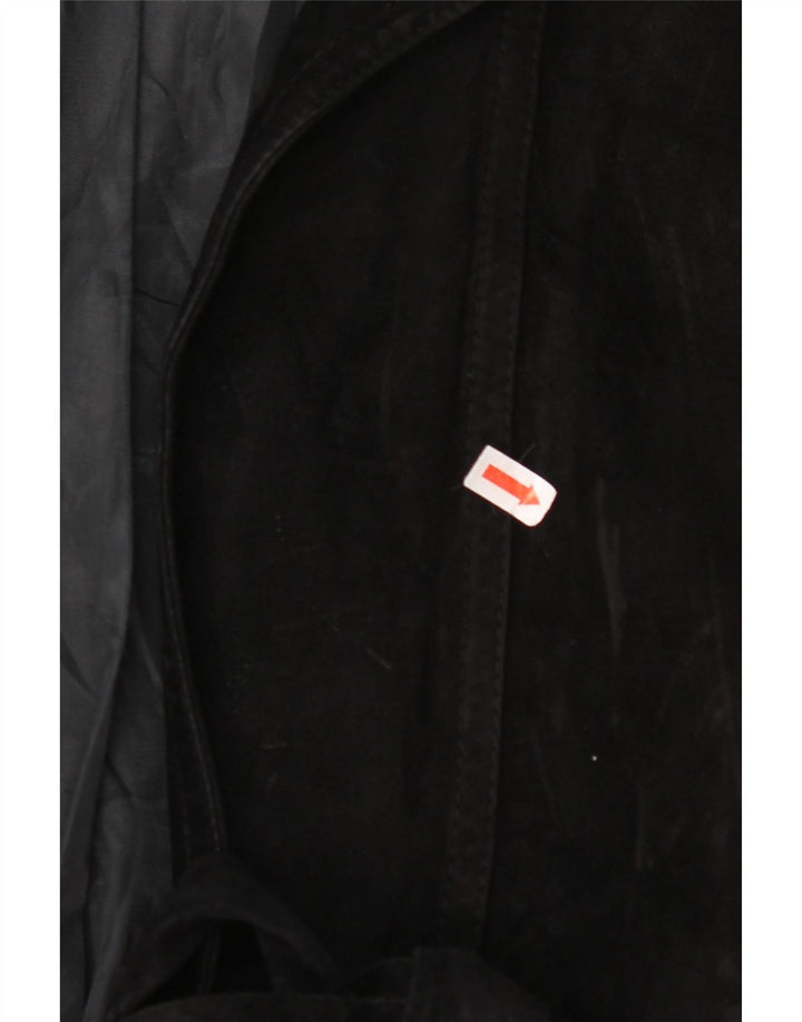 VINTAGE Damen Wildlederjacke UK 14 Large Schwarz