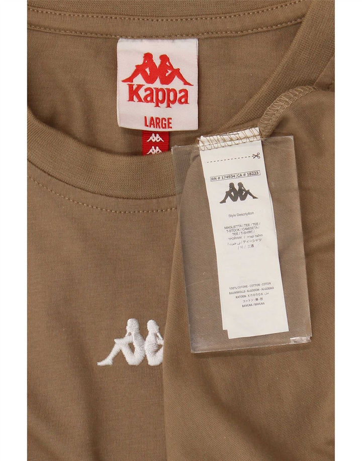 Kappa Herren T-Shirt Top Large Braun Baumwolle