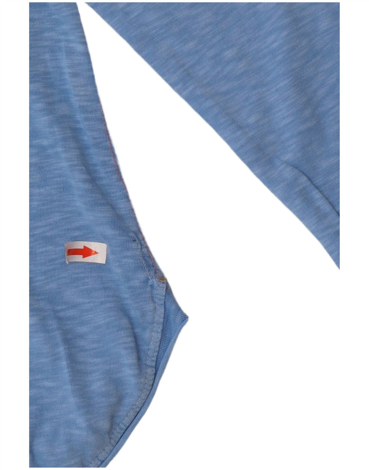 White Stuff Damen Top Langarm UK 12 Mittelblaue Baumwolle