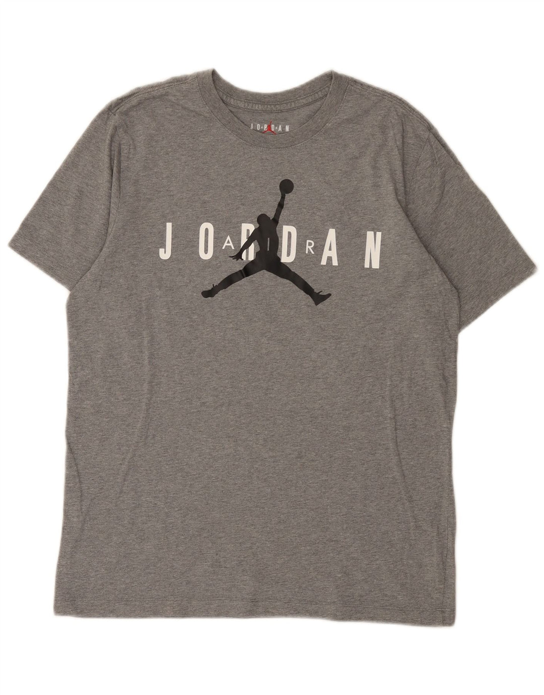 Jordan Herren Grafik-T-Shirt-Oberteil aus mittelgrau gefleckter Baumwolle