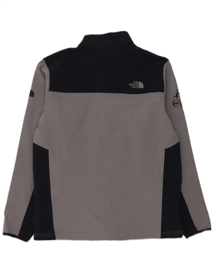 The North Face Herren-Trainingsanzugoberteil, große graue Farbblock-Polyesterjacke