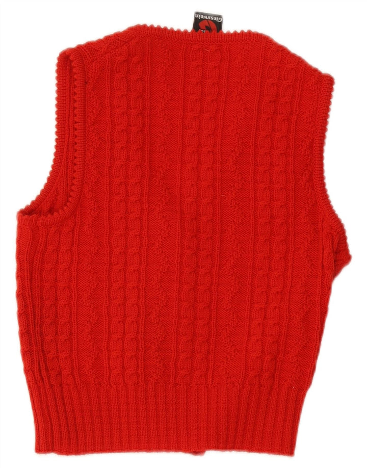 Giesswein Damen Crop Ärmelloser Cardigan Pullover EU 40 Mittelrote Wolle