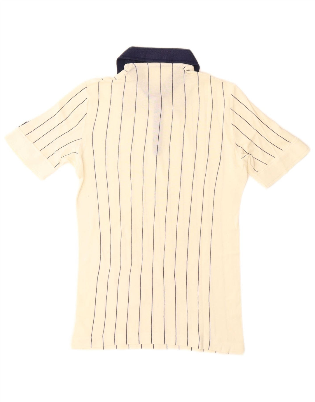 Fila Herren Rugby-Poloshirt IT 46 Small weiß gestreift aus Baumwolle