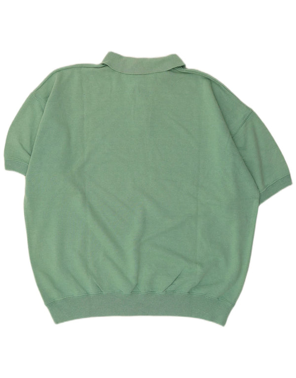 Champion Herren-Sweatshirt mit Polokragen, kurzärmelig, 2XL, türkisfarbene Baumwolle