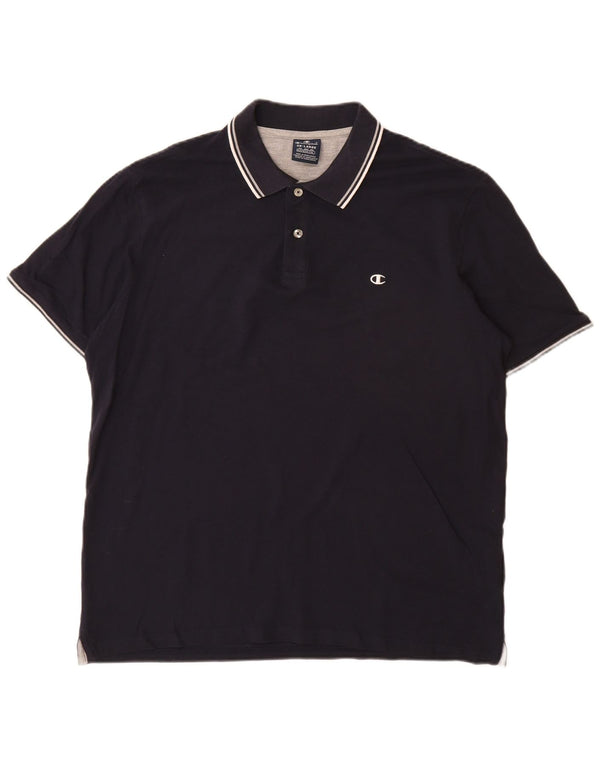 CHAMPION Mens Polo Shirt 2XL Navy Blue Cotton