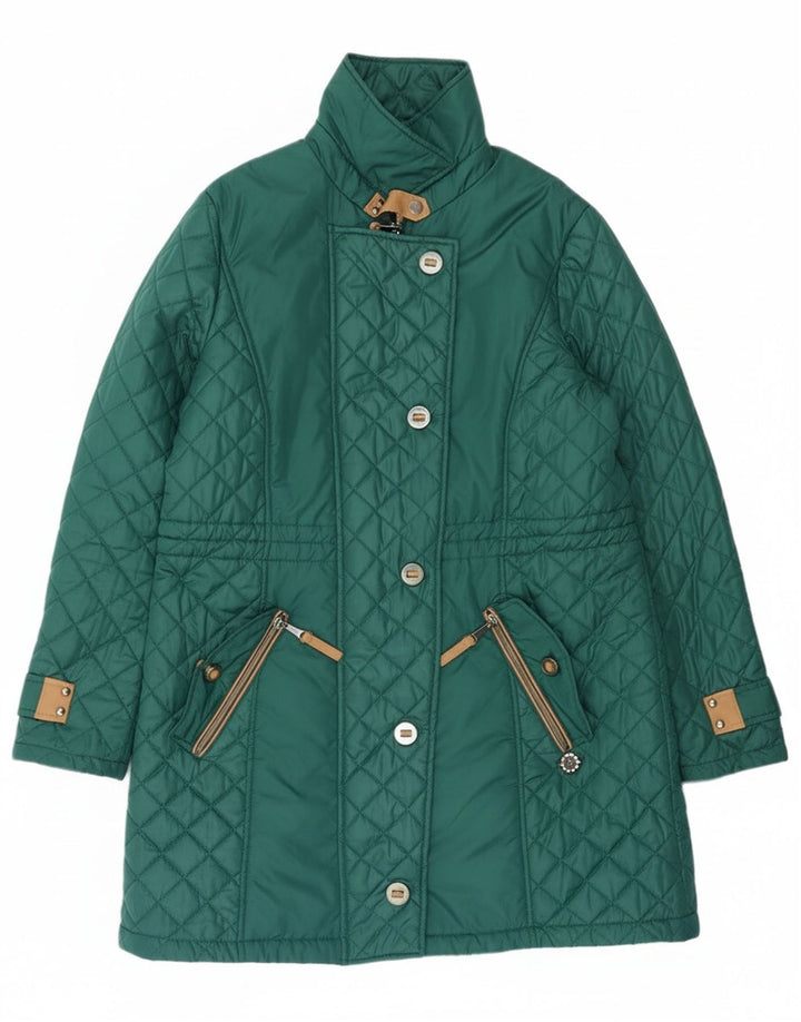 Paco Boutique Damen Stepp-Windbreaker-Mantel UK 16 Large Grün Polyester