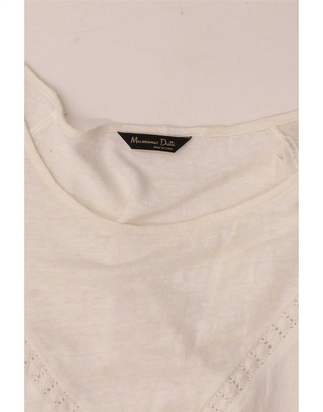 Massimo Dutti Damen Bluse Top UK 12 Mittelweiß