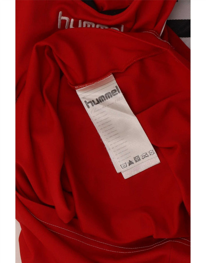 Hummel Herren-T-Shirt mit Grafik, Größe S, Rot, Farbblock-Polyester
