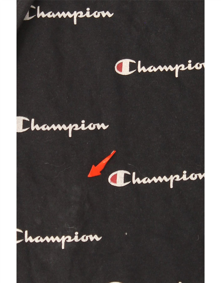 CHAMPION Herren Reverse Weave Graphic T-Shirt Top XL Schwarz
