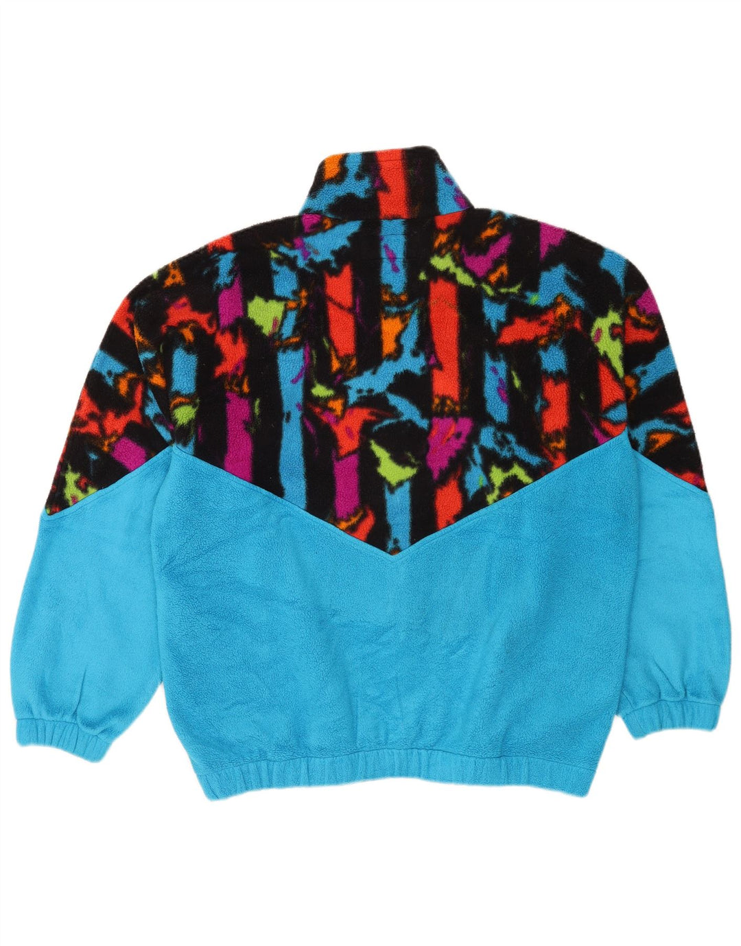 Malden Herren-Fleecejacke, UK 40, groß, blau, geometrisch, Polyester, Retro