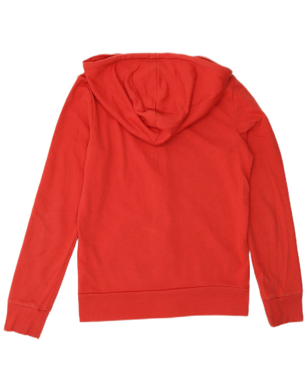 Adidas Damen Zip Hoodie Pullover UK 4/6 XS Rote Baumwolle
