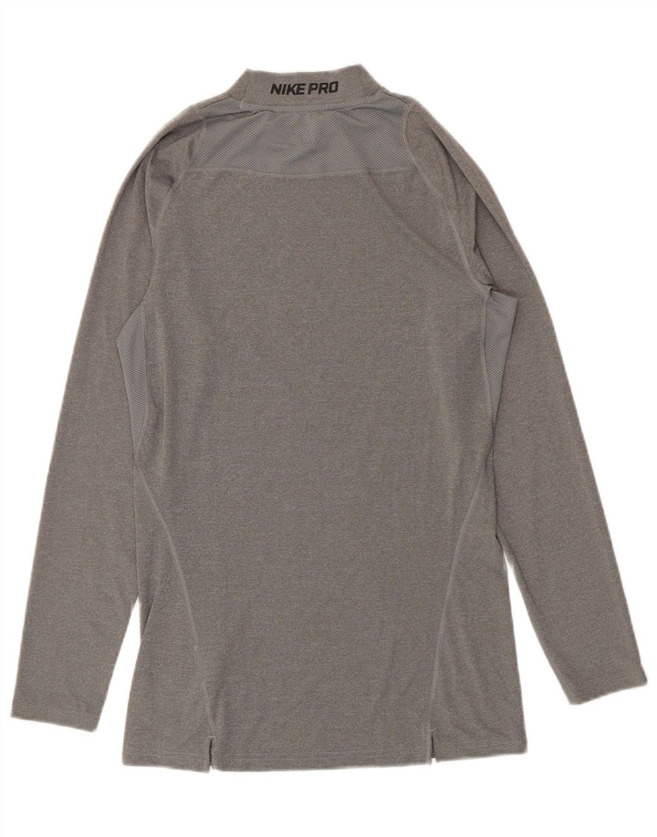 Nike Herren Grafik-Oberteil, langärmelig, groß, graues Polyester