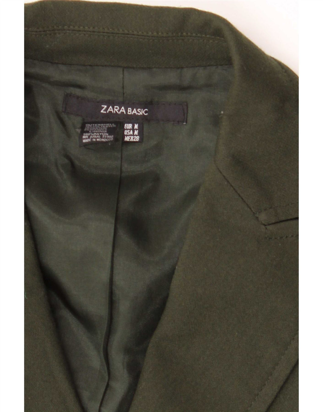 Zara Damen 2-Knopf-Blazerjacke UK 12 Medium Khaki Polyester