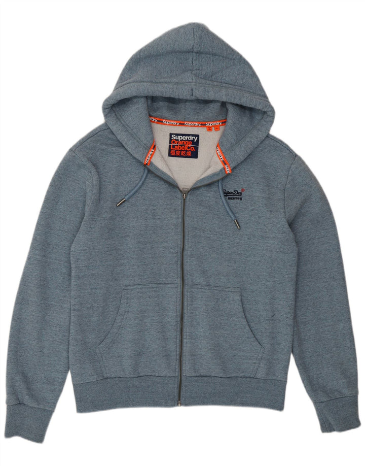 SUPERDRY Herren-Kapuzenpullover mit Reißverschluss, XL, blaue Baumwolle