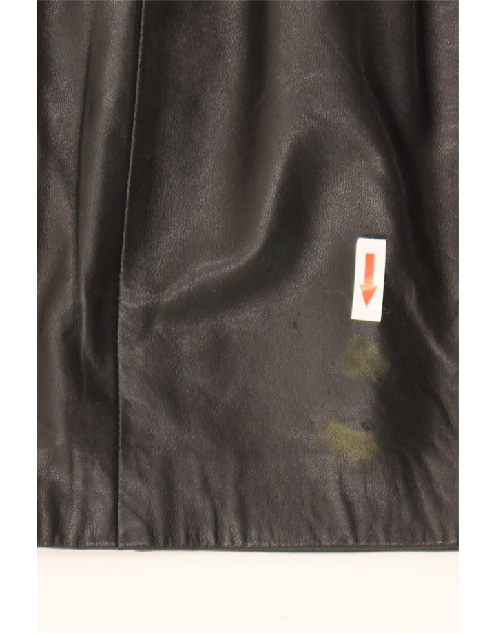 Vintage Damen Mini Lederrock W24 XS Schwarz