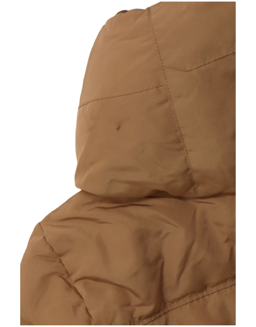 Zara Damen Kapuzenmantel, gepolstert, UK 12, Mittelbeige, Polyester