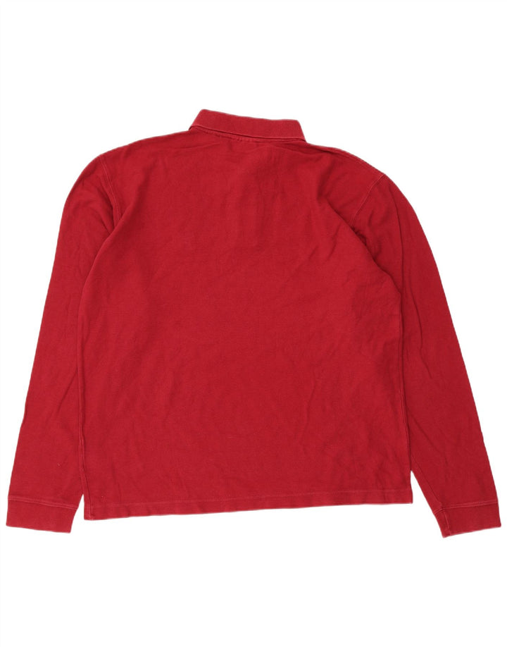 Fila Herren Langarm-Poloshirt, groß, Rot