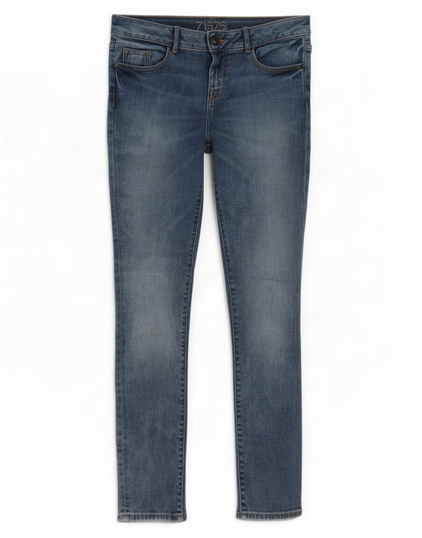 Zara Damen Mid Rise Skinny Jeans EU 38 Small W30 L31 Blau