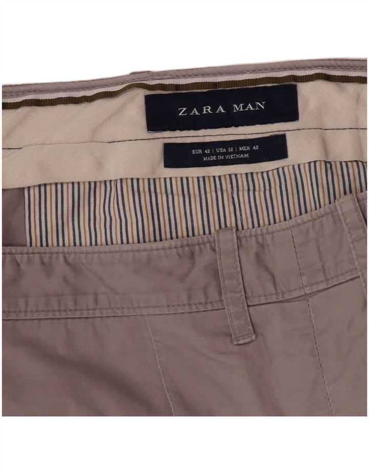 Zara Herren Pegged Chino Shorts EU 42 Large W32 Grau