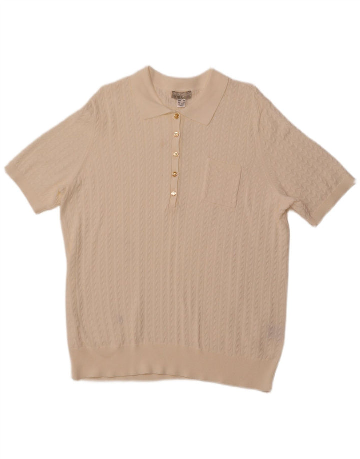 MONA Damen Kurzarm-Pullover mit Rollkragen, EU 48, 2XL, gebrochenes Weiß