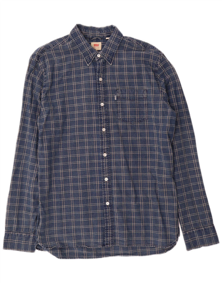 Levi's Herren-Hemd, groß, marineblau, kariert, Baumwolle
