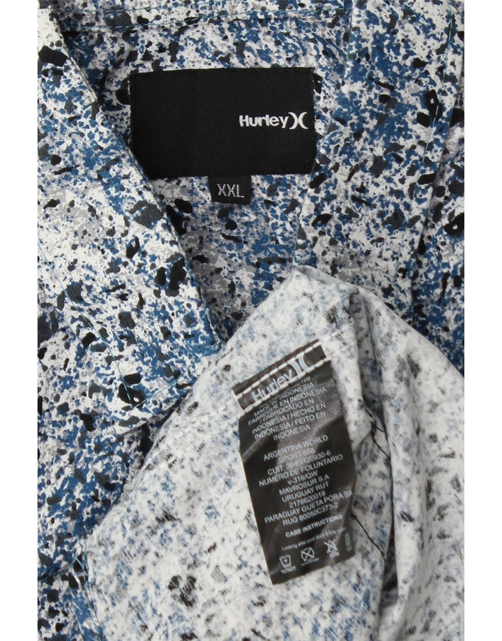 Hurley Herren Kurzarmhemd 2XL Blau meliert
