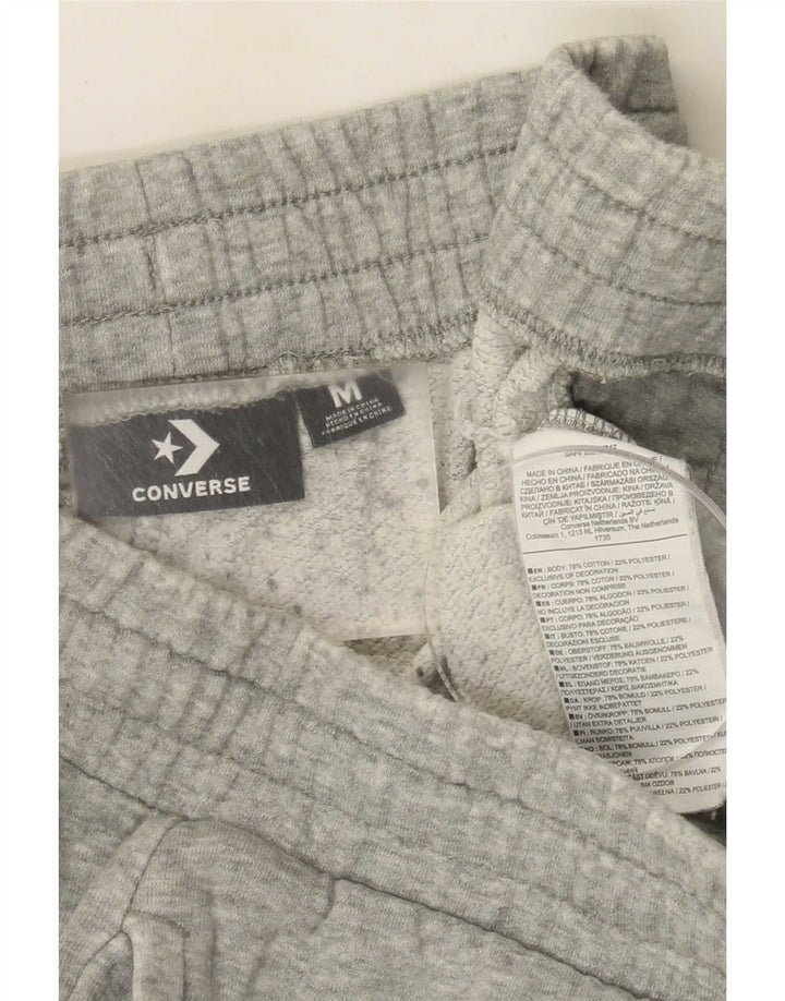 Converse Herren-Sportshorts aus mittelgrau gefleckter Baumwolle